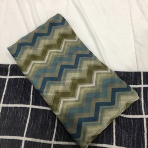 Blue and Green Chevron Scarf